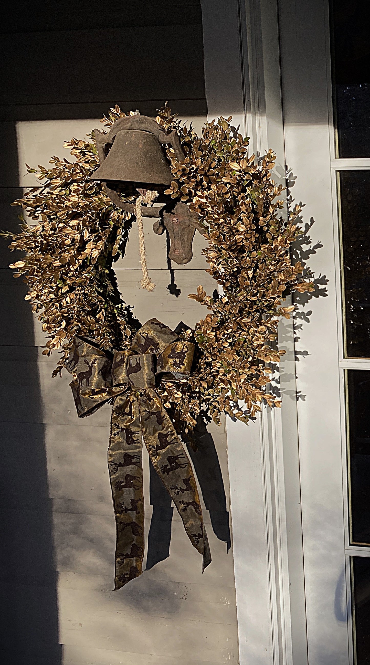 Rustic Gold Boxwood Wreath